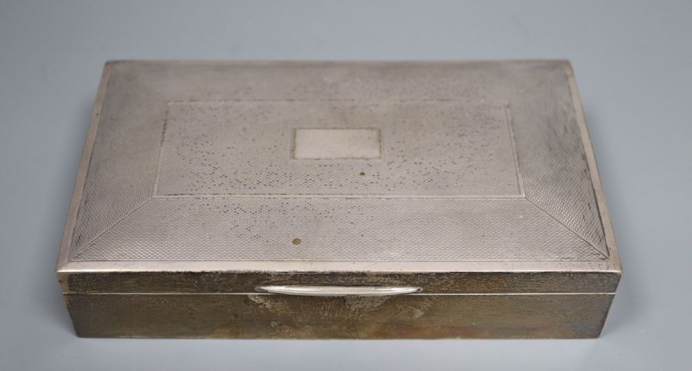 Two silver cigarette boxes, a silver cigarette case and Thai white metal cigarette box, largest 18.7cm.